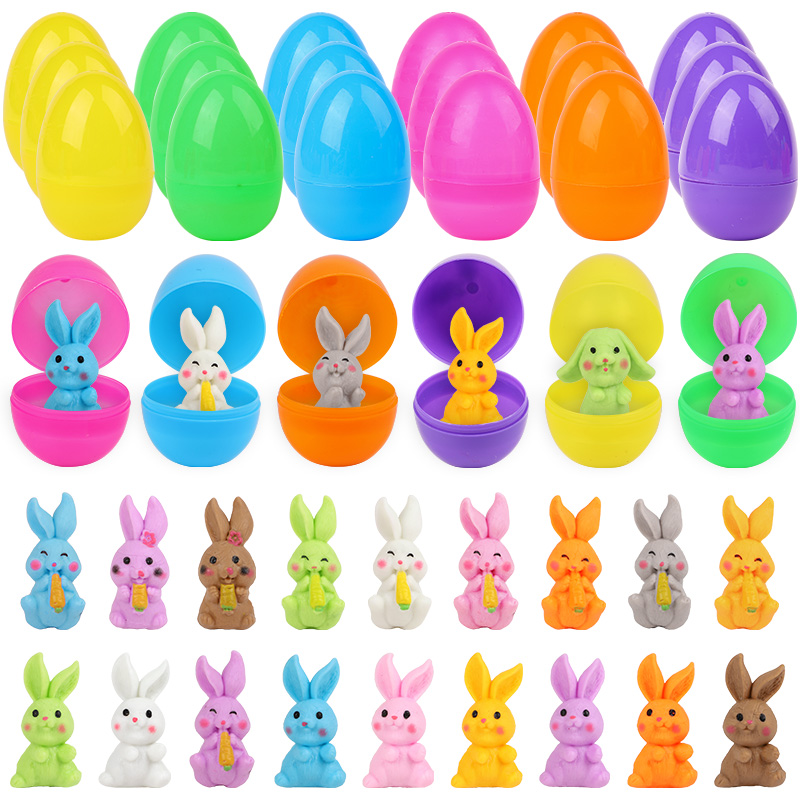Party Games Egg - 24Pcs Easter Egg With Rabbit Figure