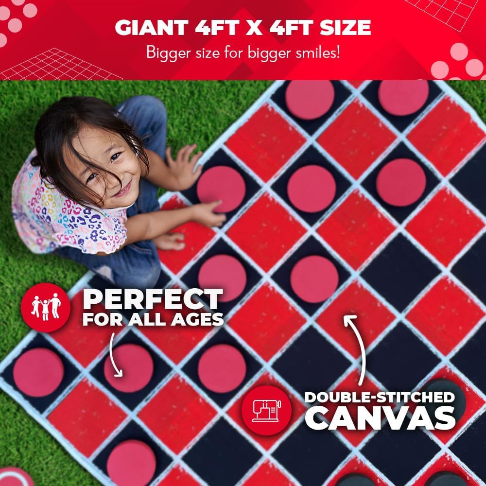 Tic Tac Toe Giant - Giant 2-in-1 Checkers & Tic Tac