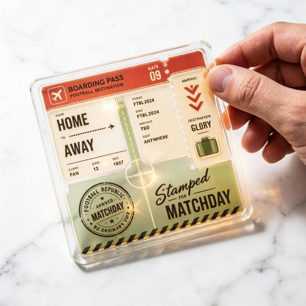 Party Games Game Pass - Home Away Boarding Pass Acrylic Coaster