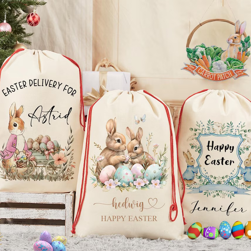 Party Games Egg - Personalized Name Happy Easter Bunny Rabbit