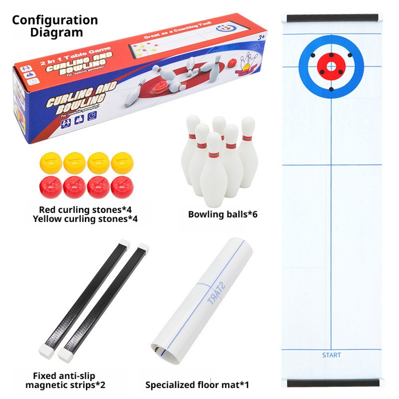 Party Games For 5 Year Olds Indoors - New Mini Curling&Bowling Tabletop Game, Kids'
