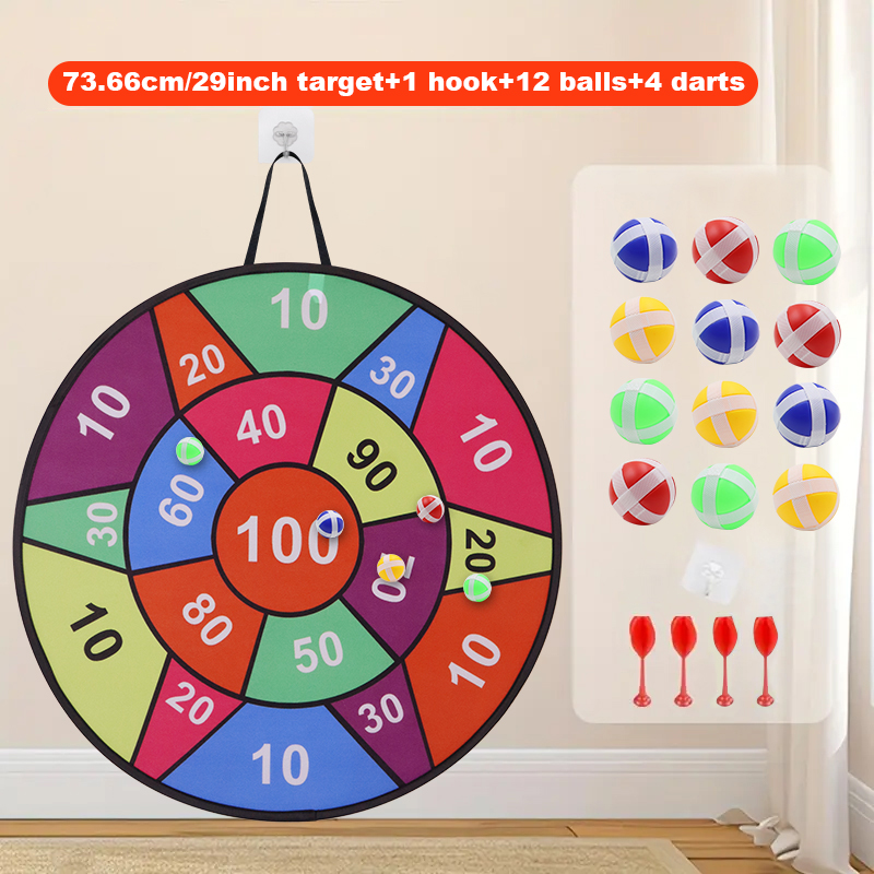 Sticky ball dart board -12 bal - Party Games For 5 Year Olds Indoors 评论和价格