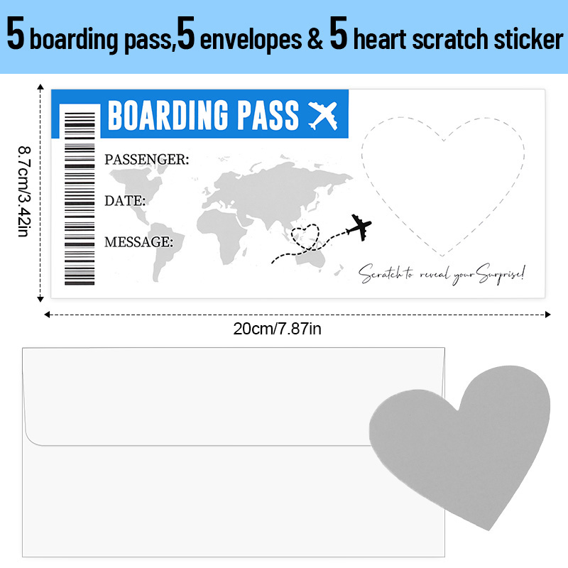 1Set Boarding Pass Scratch Off - Party Games Game Pass 评论和价格