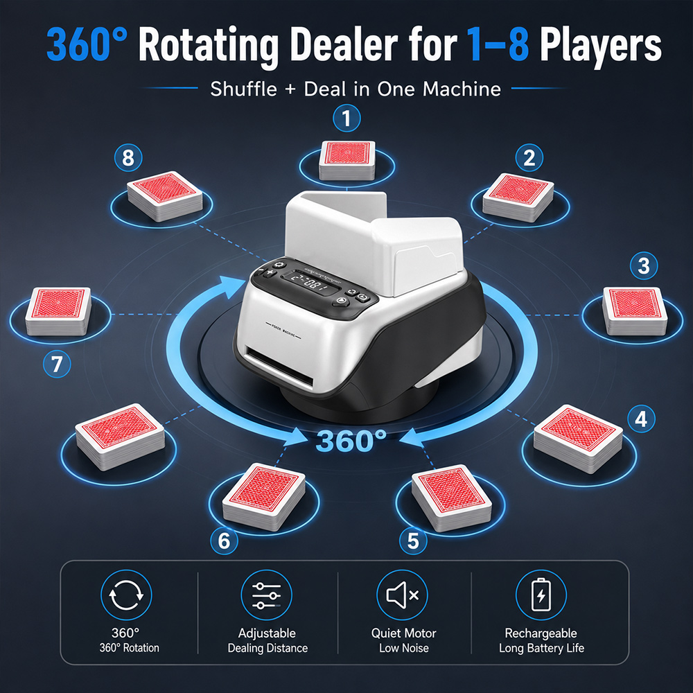 SIHAO 360° Rotating Poker Card - Party Games Cards 评论和价格