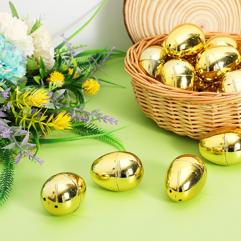 6-24Pcs Golden Easter Eggs Pla - Party Games Egg 评论和价格